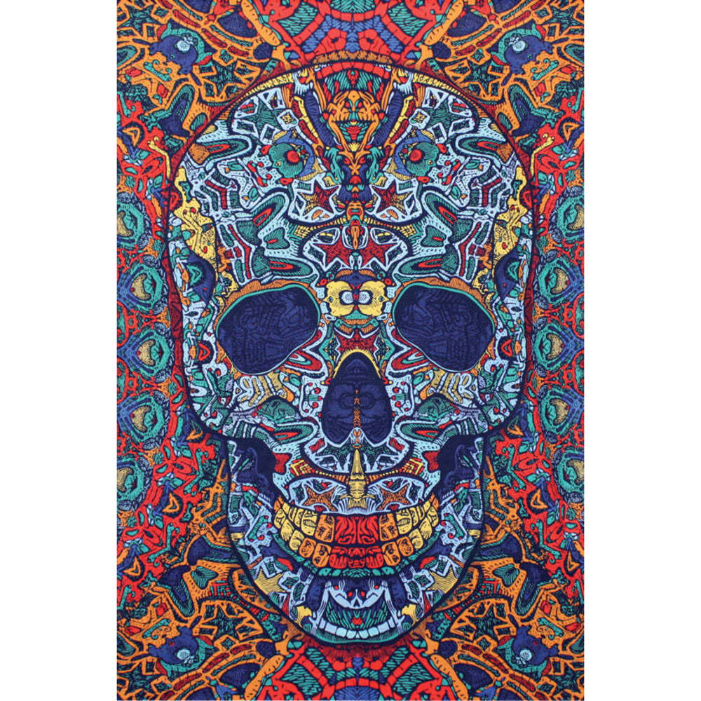 3D Skull Tapestry by Sunshine Joy